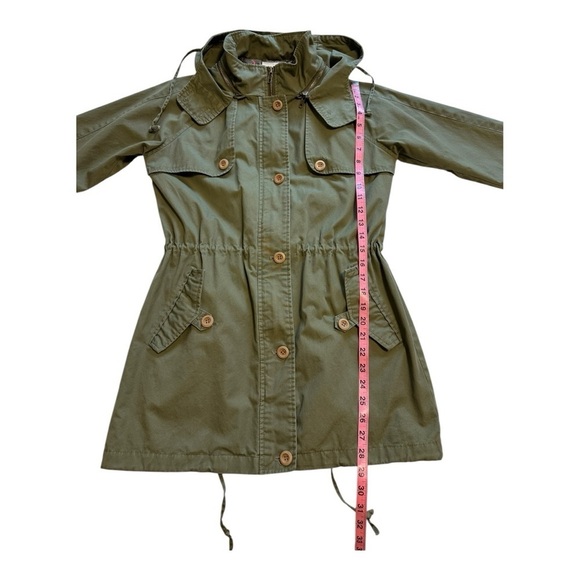 Numph Trench Style Jacket Hooded Button Front Cinched Waist - Size UK 8 / Small - Picture 13 of 16